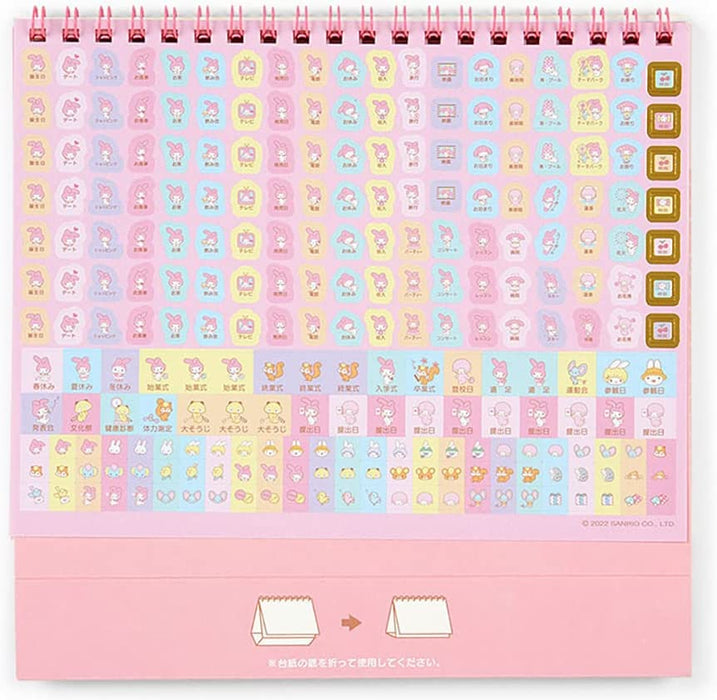 Sanrio 2023 Desktop Calendar My Melody 3 Months 202860