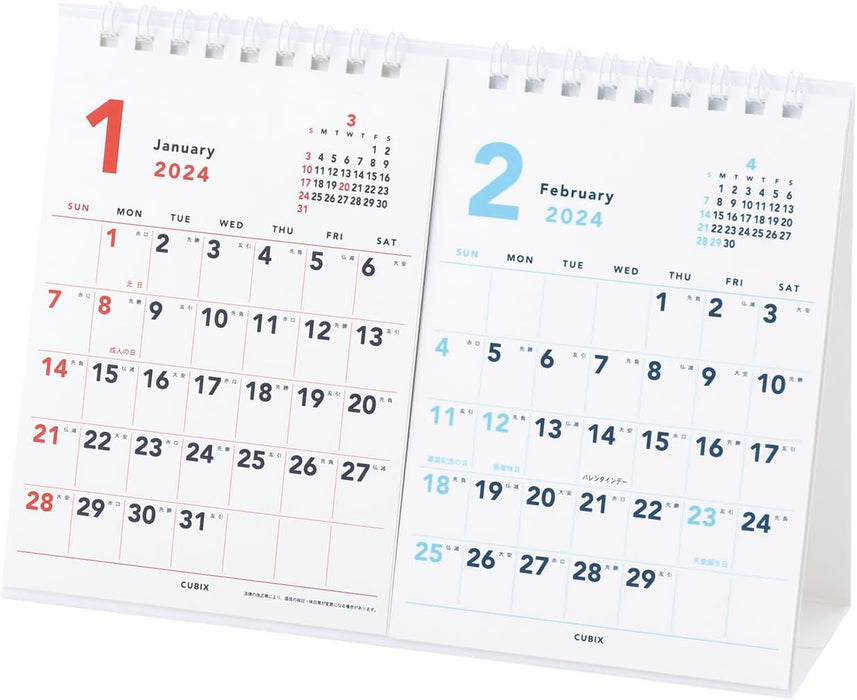 M-PLAN 2024 Cubics Desk Calendar A5 2-Month Basic 203804-01