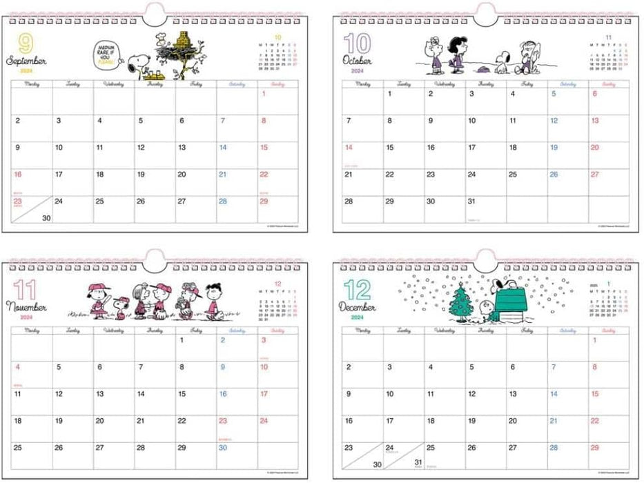 Sun-Star Stationery Snoopy 2024 Wall Calendar Vintage S8520259