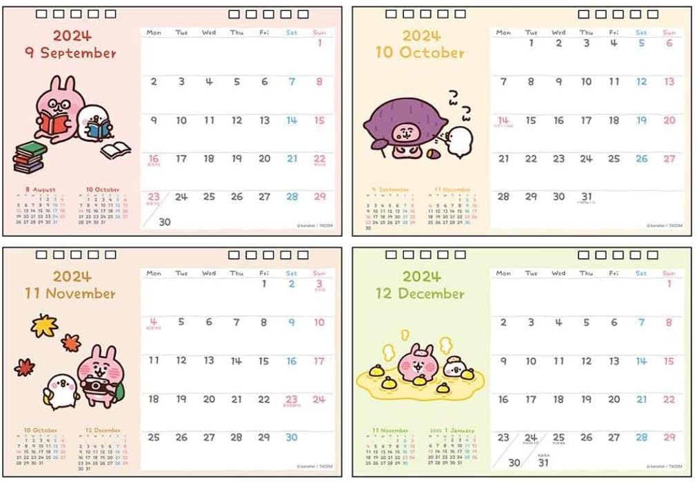 Sun-Star Stationery Kanahei 2024 Desk Calendar Piske & Usagi S8520356