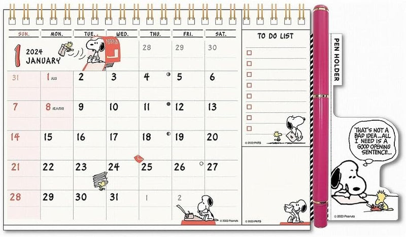 2024 Hyokkori Schedule Calendar/PEANUTS (Snoopy) No.170
