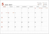 Nakabayashi 2024 Calendar Logical Desk Calendar Paper Ring Type Craft A5 COC-CLTP-A502-24S
