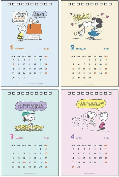 Sun-Star Stationery Snoopy 2024 Desk Calendar Vintage S8520593