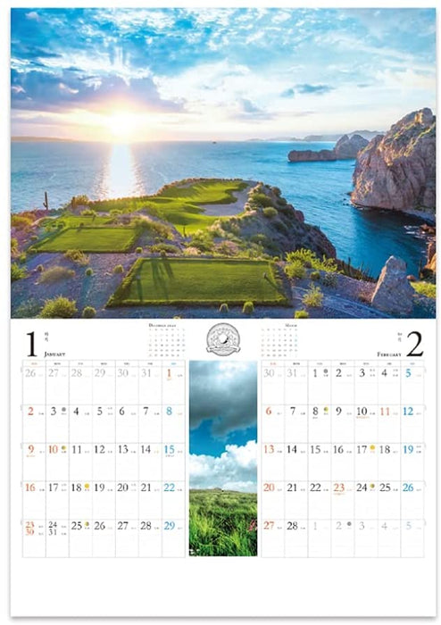 New Japan Calendar 2022 Wall Calendar World Golf Courses NK146