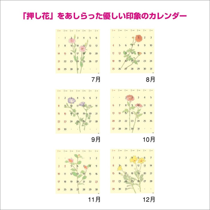 New Japan Calendar 2024 Wall Calendar Dressed Flower NK144 610x425mm