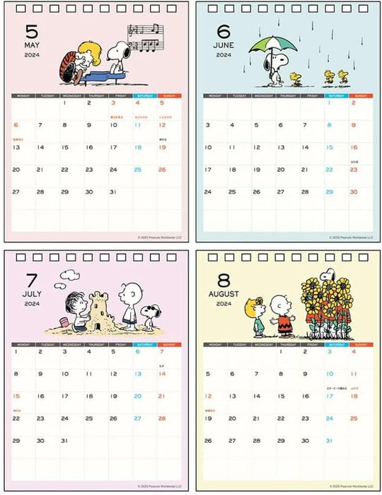 Sun-Star Stationery Snoopy 2024 Desk Calendar Vintage S8520445