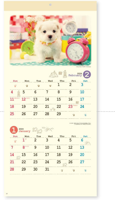 New Japan Calendar 2024 Wall Calendar Natural Dog NK434