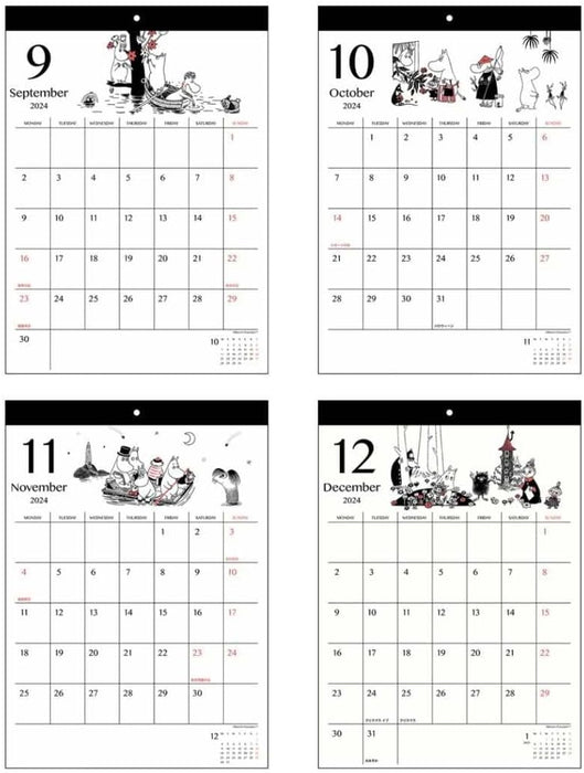 Sun-Star Stationery Moomin 2024 Wall Calendar Moomin S8520186