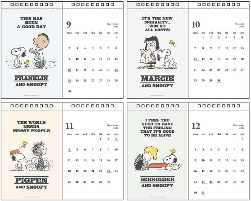 Sun-Star Stationery Snoopy 2024 Desk Calendar Vintage S8520658