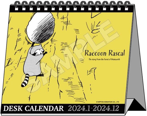 Rascal the Raccoon (Araiguma Rascal) Classic Design Desk Calendar 2024