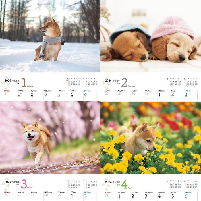 JTB Calendar Wanko 2024 Wall Calendar