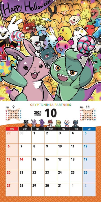 Hagoromo CryptoNinja Partners 2024 Wall Calendar CL24-0091 CNP