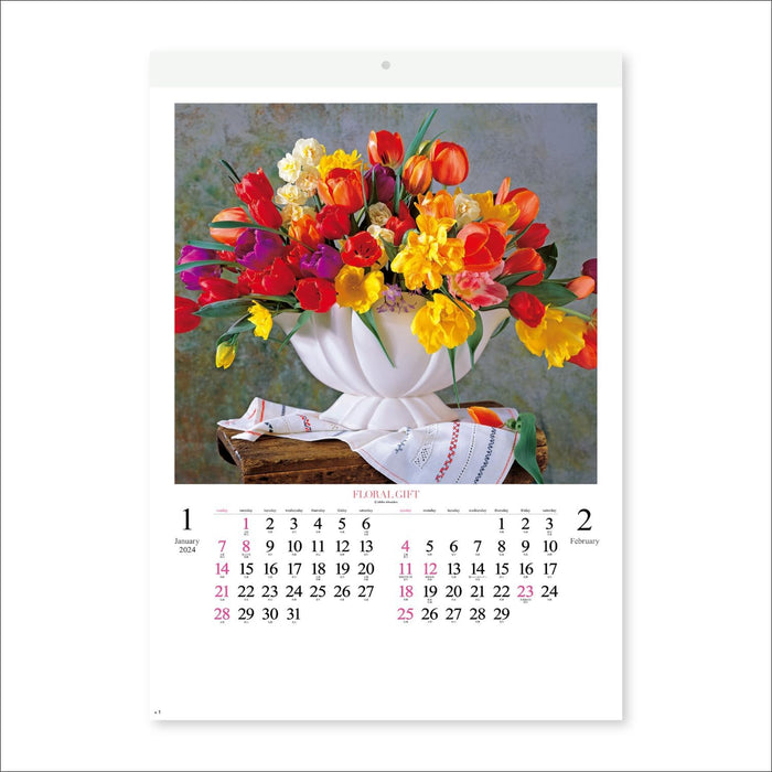 New Japan Calendar 2024 Wall Calendar Floral Gift NK47