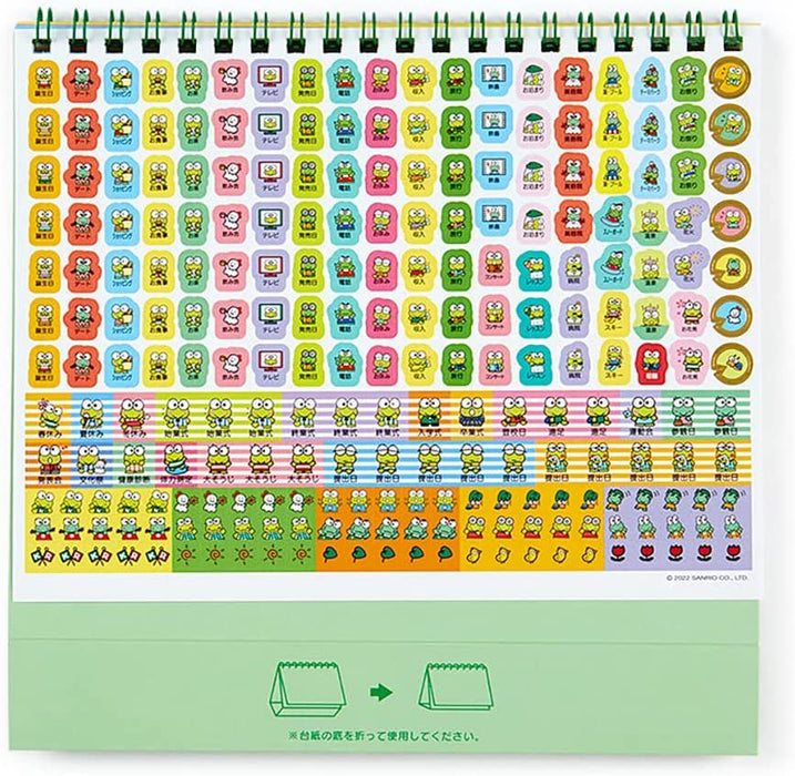 Sanrio 2023 Desktop Calendar Kero Kero Keroppi 3 Months 202975 Green