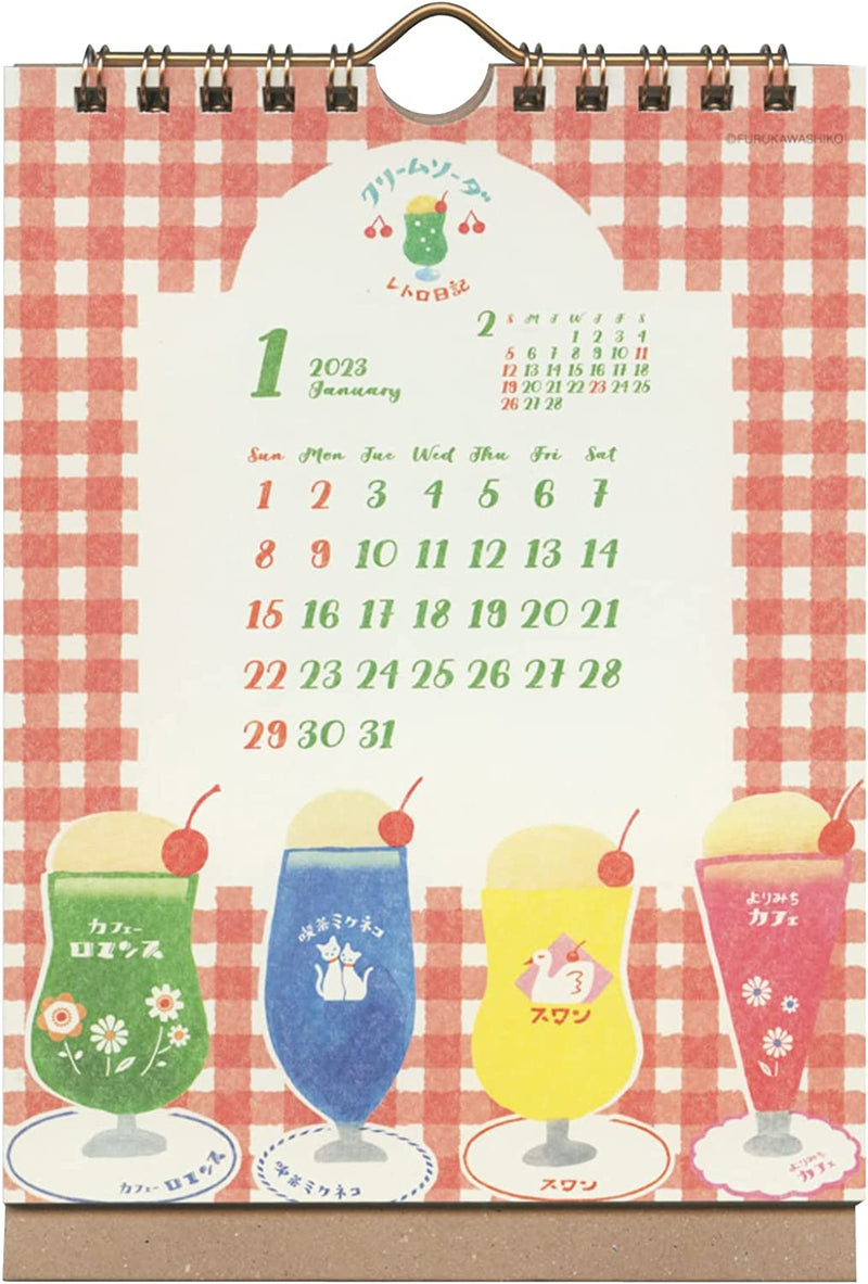 New Japan Calendar 2023 Desk Calendar Furukawashiko Retro Diary NK8957-4