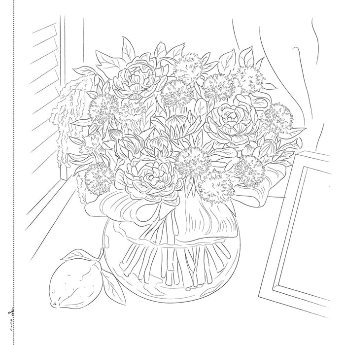 Adult Sketch Coloring Book Curated Collection: Beautiful Flowers Throughout the Four Seasons