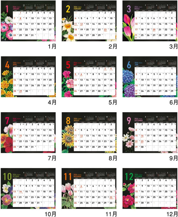 New Japan Calendar 2024 Desk Calendar CHALK ART NK572