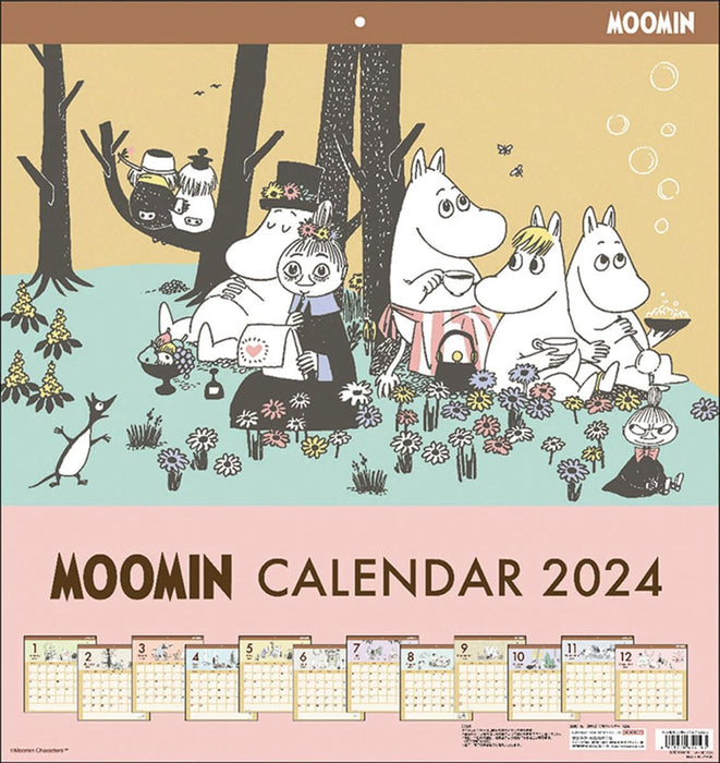 Sun-Star Stationery 2024 Moomin Wall Calendar CL-71 /45 x 42cm