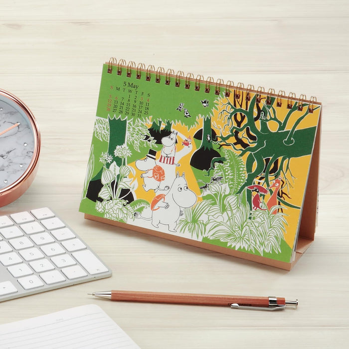 Gakken Sta:Ful 2024 Calendar Moomin Desk Calendar Ring EM10001