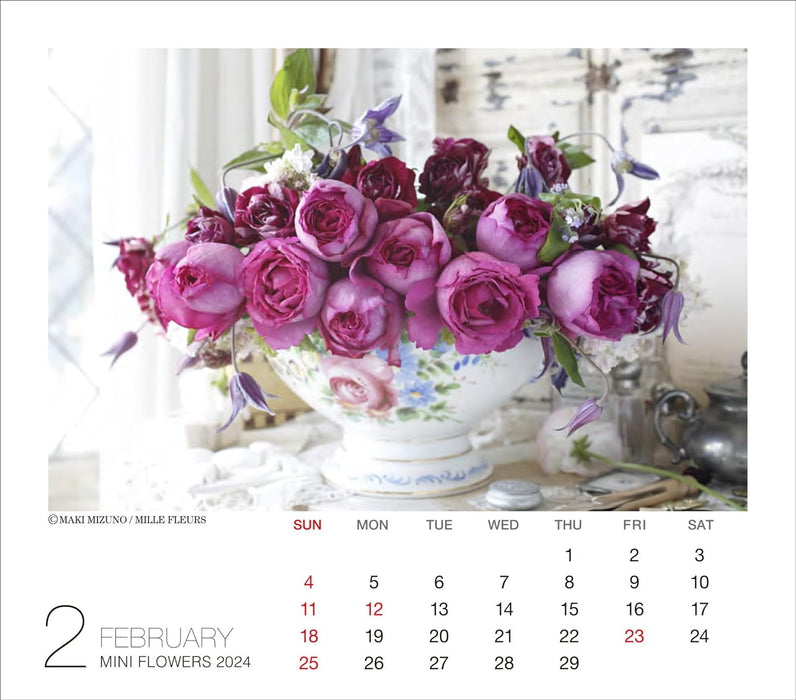 2024 Flowers Mini Calendar