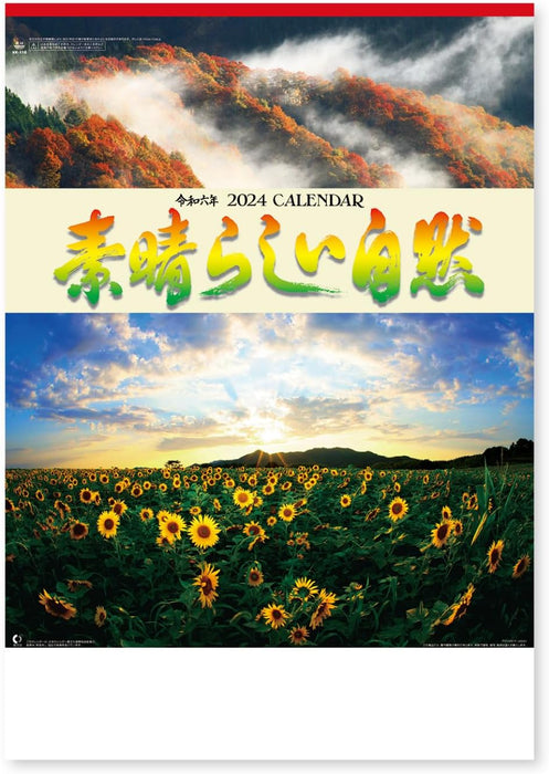 New Japan Calendar 2024 Wall Calendar Amazing Nature NK116 610x425mm