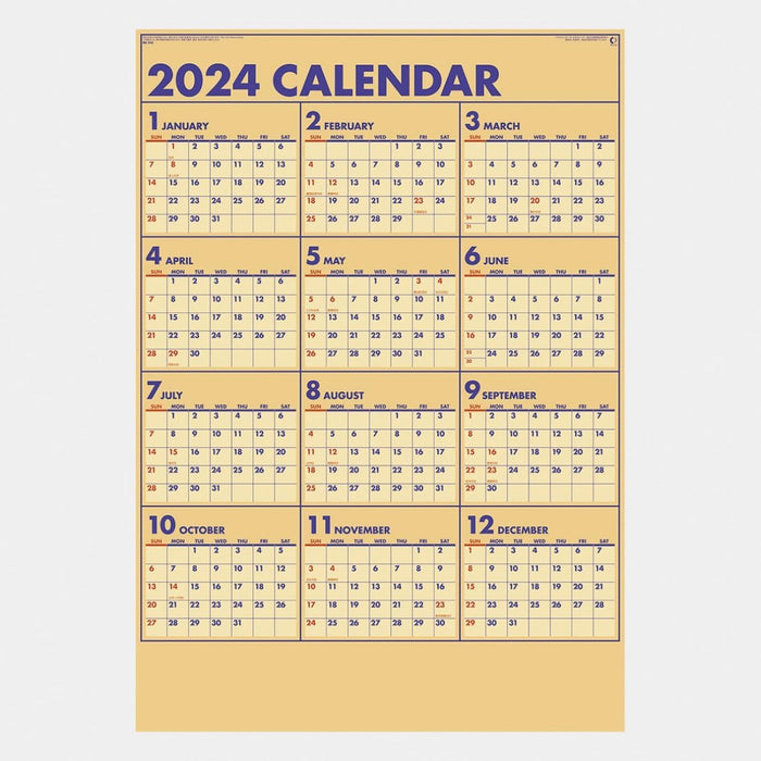 New Japan Calendar 2024 Wall Calendar Timeline: Craft Plan NK345