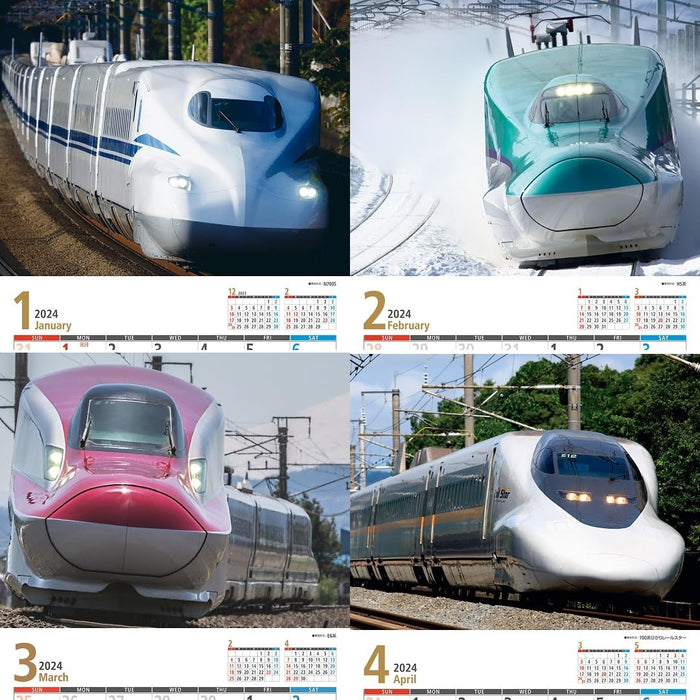 JTB Calendar Shinkansen 2024 Wall Calendar