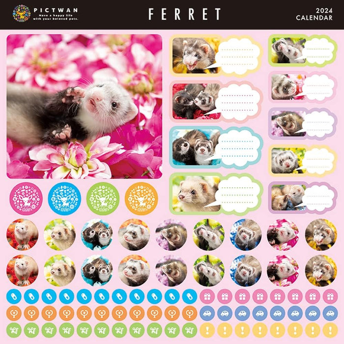 PICTWAN 2024 Calendar L Edition Ferret L033