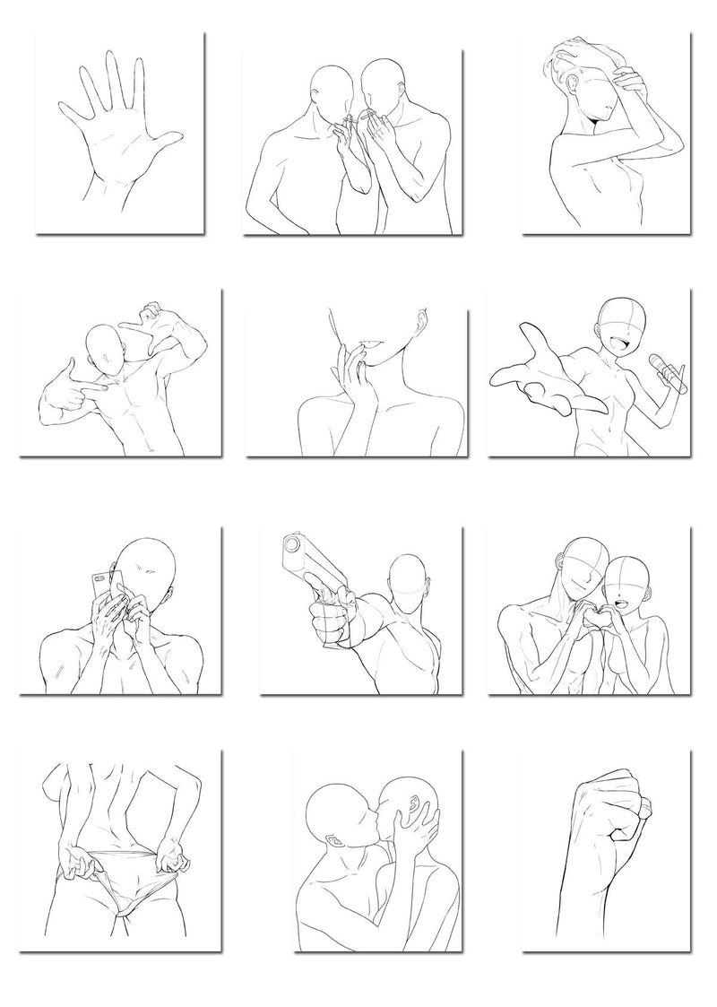 Hand Gesture Illustration Pose Collection with CD-ROM