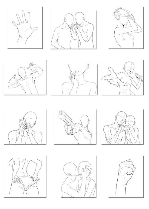 Hand Gesture Illustration Pose Collection with CD-ROM