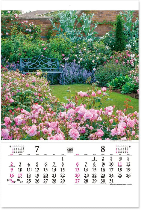 New Japan Calendar 2023 Wall Calendar English Garden NK405