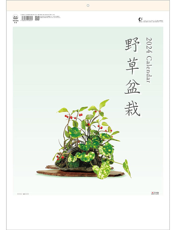 Todan 2024 Wall Calendar Wildflower Bonsai 53.5 x 38cm TD-819