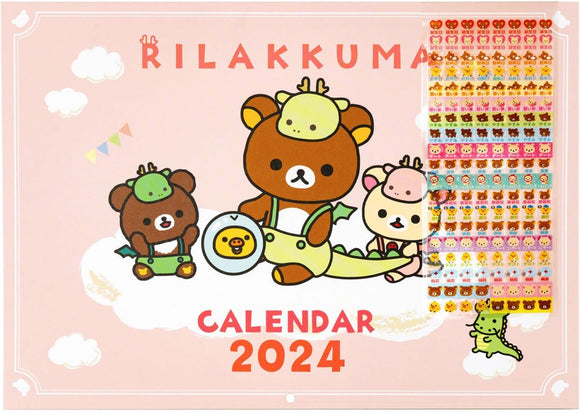 San-X 2024 Rilakkuma Wall Calendar A4 CD38001
