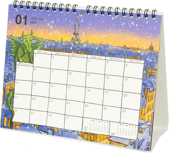 Greeting Life 2024 Desk Calendar Jean-Vincent SENAC C-1512-JF