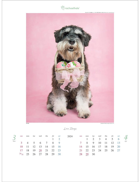 Todan 2024 Wall Calendar Love Dog - Rachel Hale Works - 53.5 x 38cm TD-933