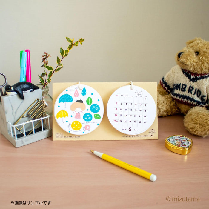 New Japan Calendar 2024 Desk Calendar mizutama NK4101