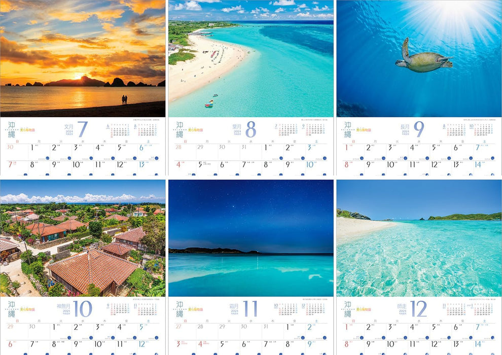 Shashin Koubou 'Okinawa Churaumi Monogatari' 2024 Wall Calendar (with 420x297 holder)