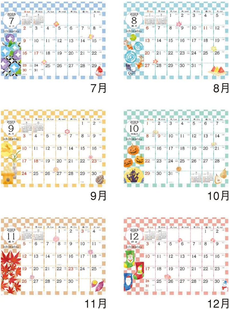 New Japan Calendar 2023 Desk Calendar Ichimatsu NK567