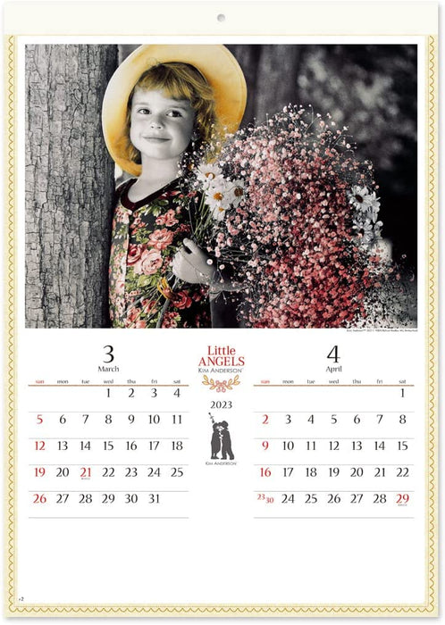 New Japan Calendar 2023 Wall Calendar Little Angels 7 Sheets NK36