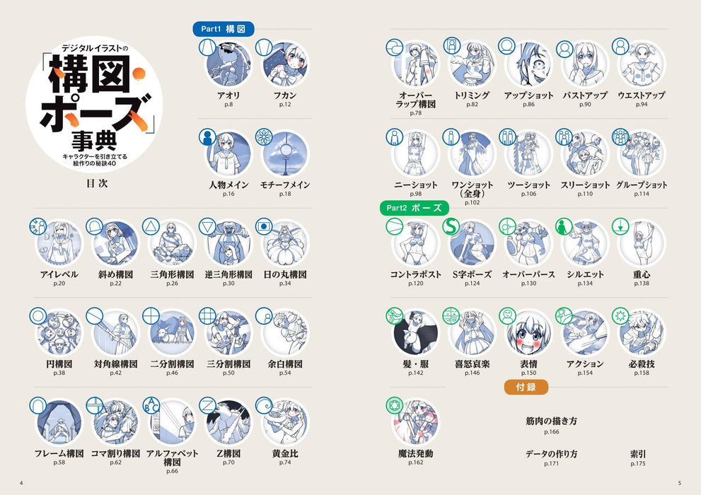 Digital Illustration 'Composition / Pose' Encyclopedia 40 Tips for Making Pictures Complement Characters