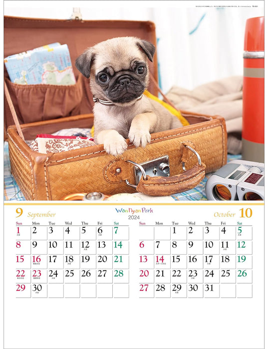 Todan 2024 Wall Calendar Wan Nyan Park 53.5 x 38cm TD-931