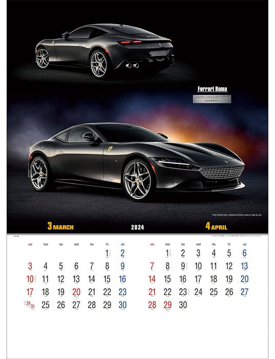 Todan 2024 Wall Calendar Auto Collection 60.8 x 42.5cm TD-769