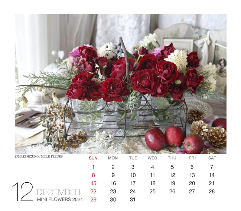 2024 Flowers Mini Calendar