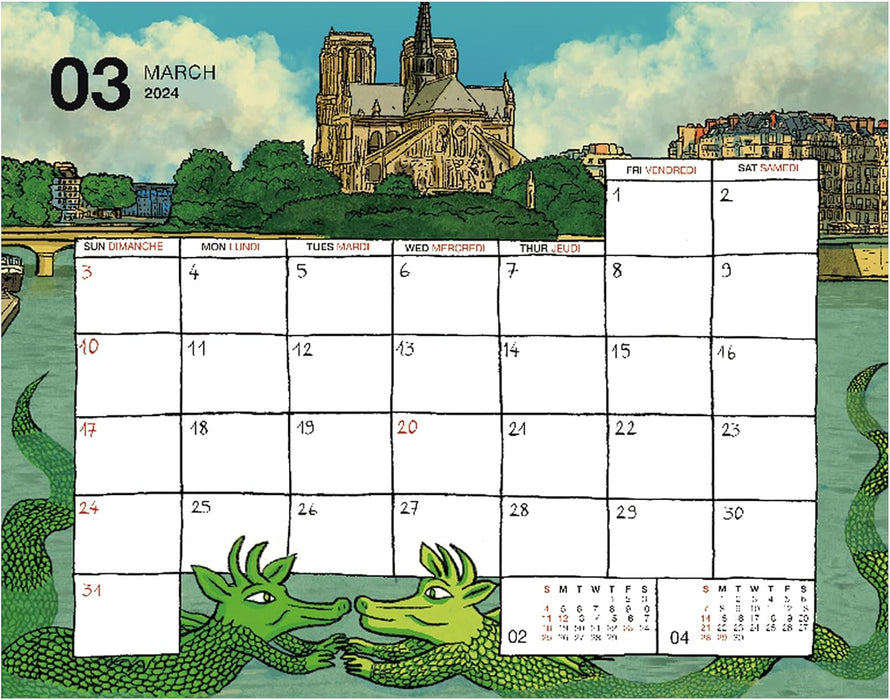 Greeting Life 2024 Desk Calendar Jean-Vincent SENAC C-1512-JF