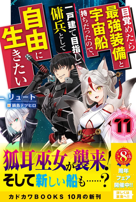 Mezametara Saikyou Soubi to Uchuusen-mochi Datta no de, Ikkodate Mezashite Youhei Toshite Jiyuu ni Ikitai 11 (Light Novel)