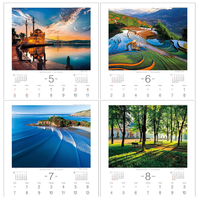 Todan 2024 Wall Calendar Impression of the World 59.8 x 42.5cm TD-30651