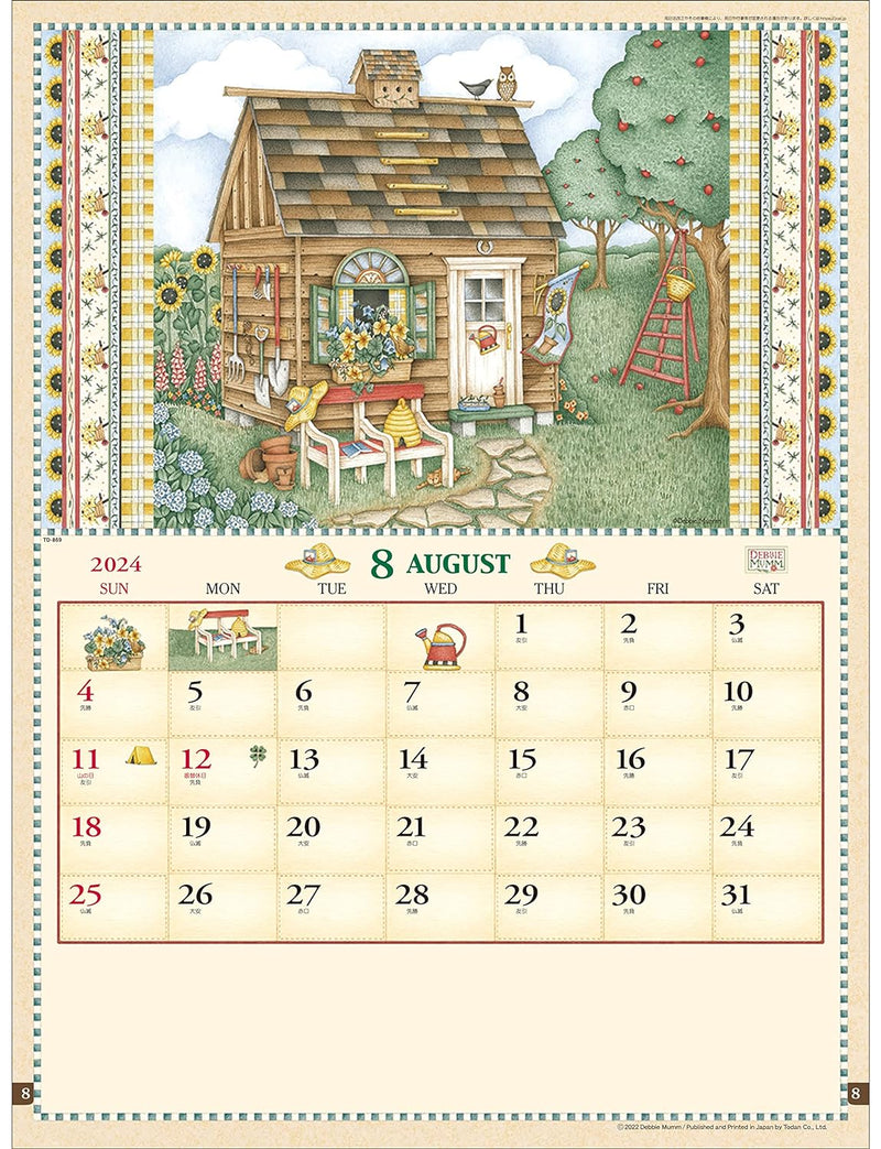 Todan 2024 Wall Calendar Debbie Mumm (American Country) 53.5 x 38cm TD-869