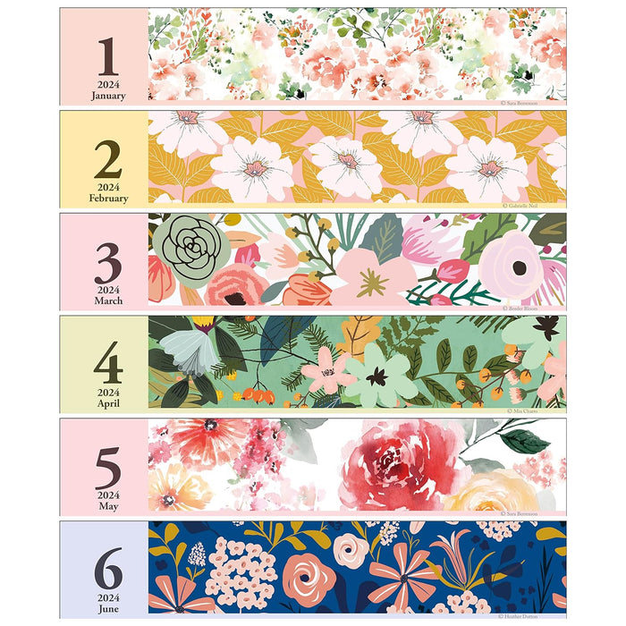 Todan 2024 Desk L Calendar Floral Memo 15.6 x 18cm TD-273