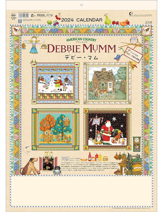 Todan 2024 Wall Calendar Debbie Mumm (American Country) 53.5 x 38cm TD-869