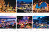 Yama-kei Calendar 2024 Soothing Views of Illuminated Beauty: A Global Journey through Nightscapes (Monthly/Wall Calendar)